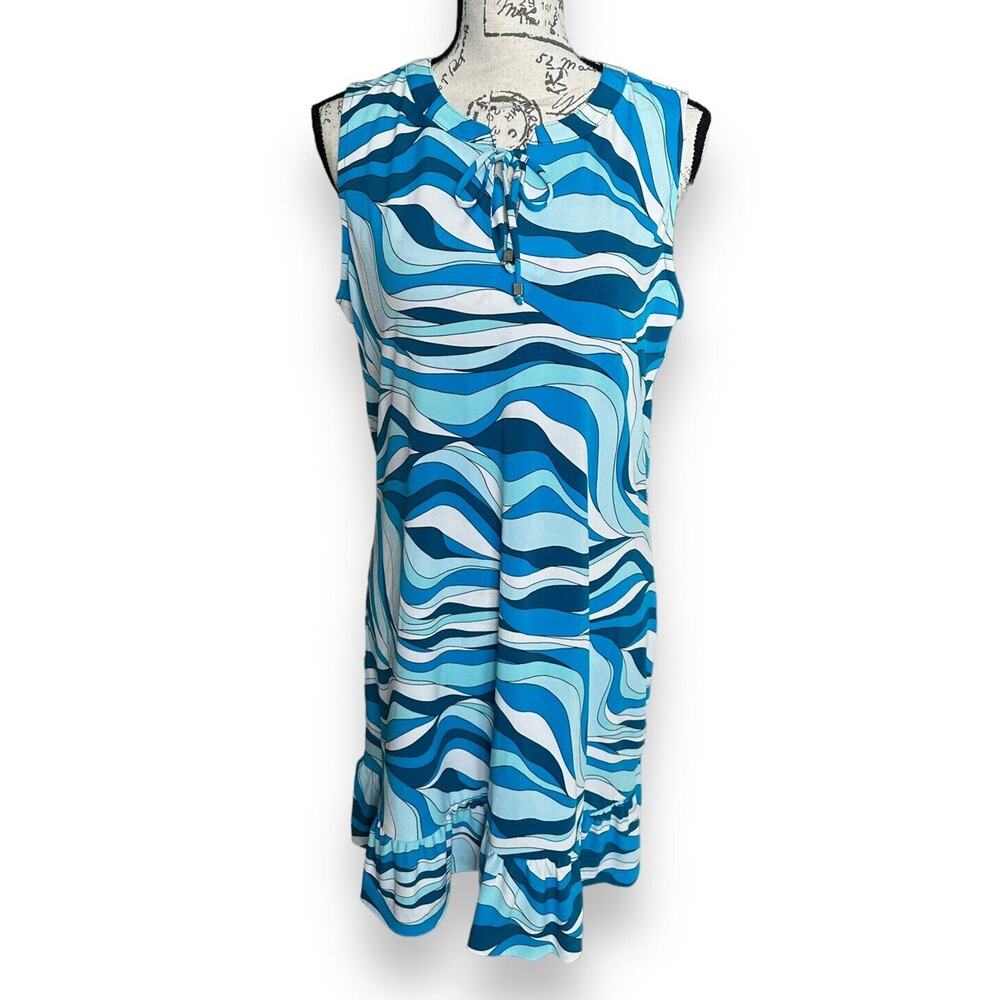 Michael Kors Cyan Blue Swim Cover Dress Large